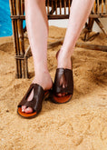 Load image into Gallery viewer, Teardrop Cutout Comfort Slide - brown