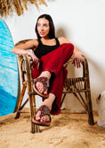 Load image into Gallery viewer, Studded Eyelet Comfort Slides - brown