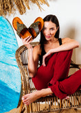 Load image into Gallery viewer, Studded Eyelet Comfort Slides - olive