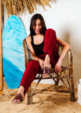 Load image into Gallery viewer, Dome Studded V-Cutout Slide - maroon