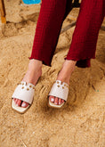 Load image into Gallery viewer, Dome Studded V-Cutout Slide - beige