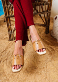 Load image into Gallery viewer, Dome Studded V-Cutout Slide - cafe