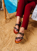 Load image into Gallery viewer, Isla Double-Buckle Slide - brown