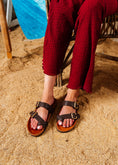Load image into Gallery viewer, Isla Double-Buckle Slide - brown
