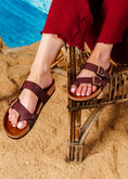 Load image into Gallery viewer, Isla Double-Buckle Slide - maroon