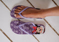 Load image into Gallery viewer, Minnie Printed Beach Flip Flops -purple