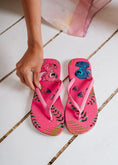 Load image into Gallery viewer, Stitch Tropical Flip Flops - pink