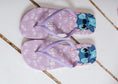 Load image into Gallery viewer, Stitch Print Flip Flops - purple