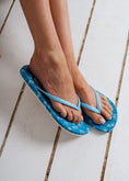 Load image into Gallery viewer, Stitch Print Flip Flops - blue
