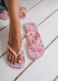 Load image into Gallery viewer, Marie Cat Printed Flip Flops - pink