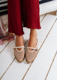 Load image into Gallery viewer, Buckled Mesh Flat Mules - beige