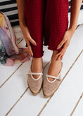 Load image into Gallery viewer, Buckled Mesh Flat Mules - beige