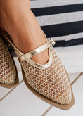 Load image into Gallery viewer, Buckled Mesh Flat Mules - gold
