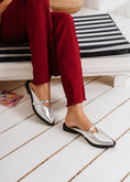 Load image into Gallery viewer, Metallic Satin-Finish Mules - silver