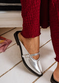 Load image into Gallery viewer, Metallic Satin-Finish Mules - silver