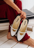 Load image into Gallery viewer, Metallic Satin-Finish Mules - silver