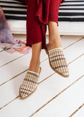Load image into Gallery viewer, Plaid Textured Mules - beige