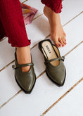 Load image into Gallery viewer, Classic Leather Mary Jane Flats - olive