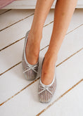 Load image into Gallery viewer, Fishnet Mesh Ballet Flats - sliver
