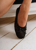 Load image into Gallery viewer, Caged Woven Ballet Flats - black