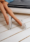 Load image into Gallery viewer, Caged Woven Ballet Flats - white
