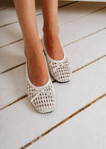 Load image into Gallery viewer, Caged Woven Ballet Flats - white
