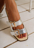 Load image into Gallery viewer, Cutout Bow Flat Slides - silver