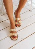 Load image into Gallery viewer, Cutout Bow Flat Slides - gold
