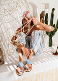 Load image into Gallery viewer, Wave Strap Toe-Loop Slides - blue