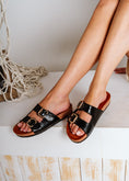 Load image into Gallery viewer, Metallic Effect Cork Sliders - black