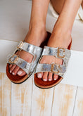 Load image into Gallery viewer, Metallic Effect Cork Sliders - silver
