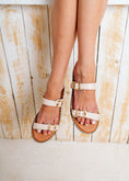 Load image into Gallery viewer, Round Buckle Flat Slide Sandals - beige