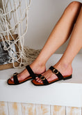 Load image into Gallery viewer, Minimalist Dual-Strap Sandals - black