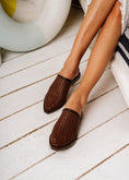 Load image into Gallery viewer, Airy Mesh Espadrille Mules - brown