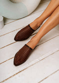 Load image into Gallery viewer, Airy Mesh Espadrille Mules - brown