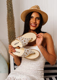 Load image into Gallery viewer, Eyelet Detail T-Strap Slides - light gray