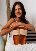 Load image into Gallery viewer, Textured Straw Trim Mules - white