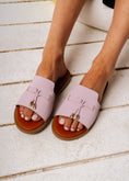 Load image into Gallery viewer, Elegant Open-Toe Flat Slides - purple