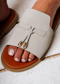 Load image into Gallery viewer, Elegant Open-Toe Flat Slides - light gray