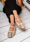 Load image into Gallery viewer, Multi-Weave Slingback Flats- beige