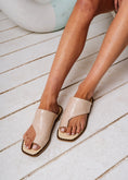 Load image into Gallery viewer, Square-Toe Croc Slides - beige