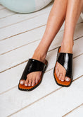 Load image into Gallery viewer, Square-Toe Croc Slides - black