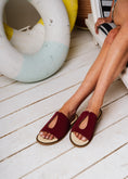 Load image into Gallery viewer, Chic Cutout Flat Slides - maroon