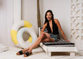 Load image into Gallery viewer, Tassel Detail Open-Toe Slides - black