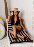 Load image into Gallery viewer, Tassel Detail Open-Toe Slides - black