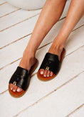 Load image into Gallery viewer, Tassel Detail Open-Toe Slides - black
