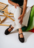 Load image into Gallery viewer, Lattice Flat Sandals - black