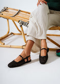 Load image into Gallery viewer, Lattice Flat Sandals - black
