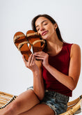 Load image into Gallery viewer, Round Buckle Flat Slide Sandals - cafe