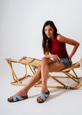 Load image into Gallery viewer, Criss-Cross Toe-Loop Slides - blue